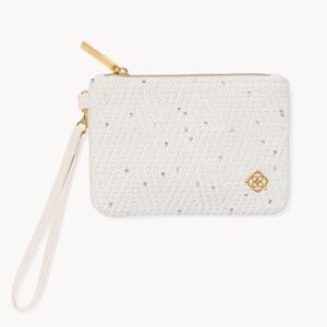 NWT Kendra Scott Tweed Pouch in Cream